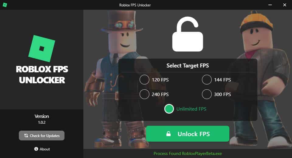 FPS unlocker tool for Roblox
